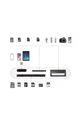 Lightning İphone Uyumlu Lightning To Usb Lightning Micro Sd Tf Kart Okuyucu Çevirici Dönüştürücü Ada