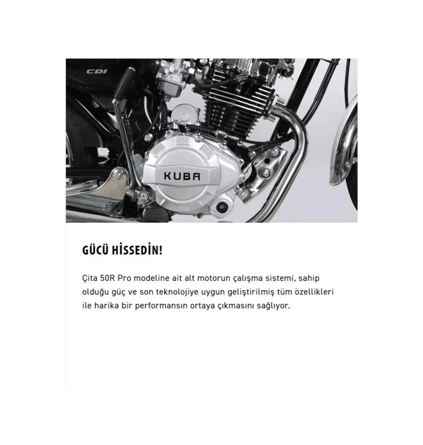 Kuba Çita 50-RX Motosiklet Beyaz Gold