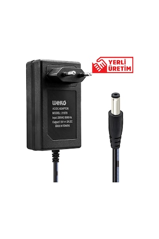 Weko 7.5 Volt - 2 Amper 5.5x2.5 Uçlu Yerli Üretim Priz Tipi Adaptör