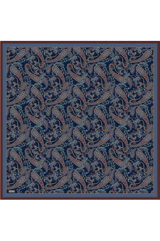 BELLİ Saf İpek Eşarp 4101d02 Sura İpek -0235 - 90 X 90 / Lacivert Lacivert