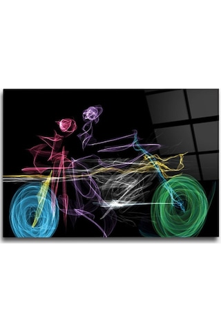 Soyut Bisiklet Cam Tablo