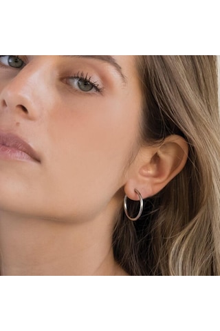 18 Mm Cerrahi Çelik Halka Küpe Gümüş Renkli Gri