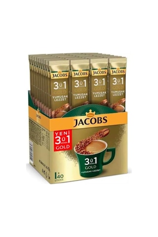 Jacobs 3'ü 1 Arada Gold Yumuşak İçim Karışım Kahve 40 x 18 G