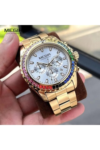 Megır 2227 Tüm Fonksiyonları Aktif Erkek Kol Saati Sarı