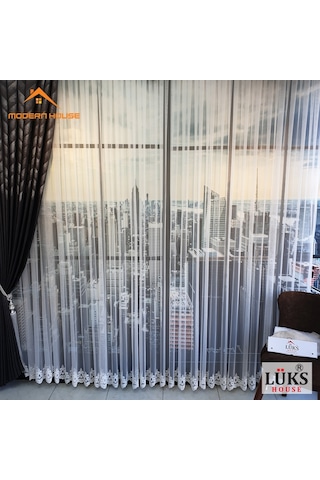 Lüks Grek Etek Işlemli Tül Perde 1 Yüksek Kaliteli- Modern House