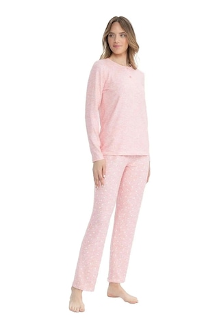 U.S. Polo Assn. U.s Polo Assn. 17099 Kadın Uzun Kollu Yakası Düğmeli Pijama Takım-pembe Pembe