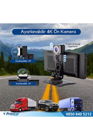 Dokunmatik 10.26 İnç 4k+1080p Çift Kameralı Kablosuz Carplay Wifi Bluetooth Set