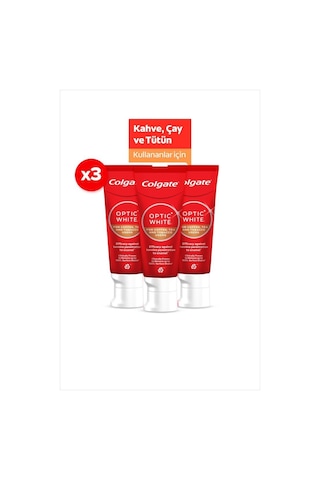 Colgate Optıc Whıte Kahve, Çay Ve Tütün Kullananlar İçin Diş Macunu 50ml X3 Adet