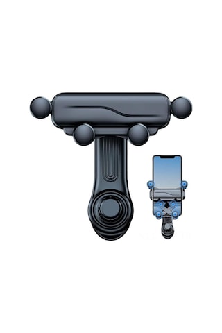 Geeksen Siyah Evrensel Araç Havalandırma Telefon Tutucu: Döner Kütle İndüksiyonu, Genişletilebilir Kollü Ve Sabit Tutma Özelliği