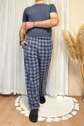 Erkek Desenli Cepli Lastikli Bel Pijama Altı Gri