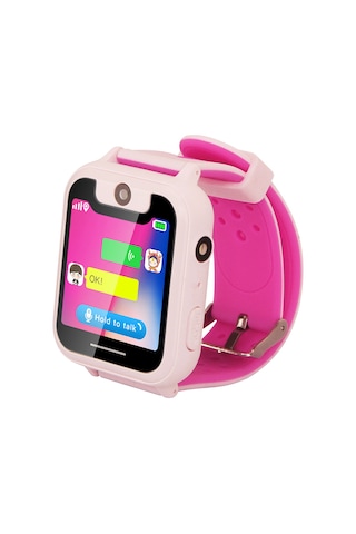 Konesam Çocuk İzleme Saati - Lbs Konumlama, 2g Arama, Sos Alarm, Elektronik Çit, 1.54" Tft Dokunmatik Ekran, Pembe Usb Kablosu Rastgele