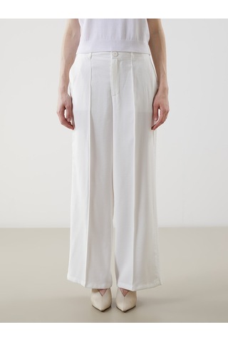 Lcw Modest Ekru Loose Fit Geniş Paça Kadın Pantolon