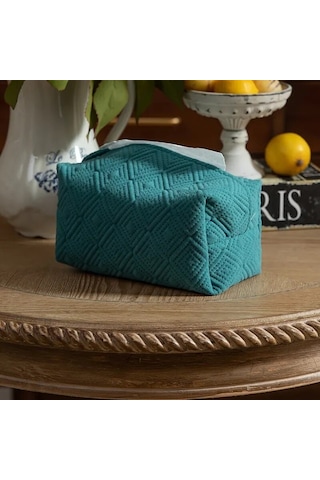 Mavi-iskandinav Taklit Kenevir Doku Kutusu Mendil Seti Bez Çizim Kağıt Torba Araba Ev Salonu Peçete Saklama Kutusu