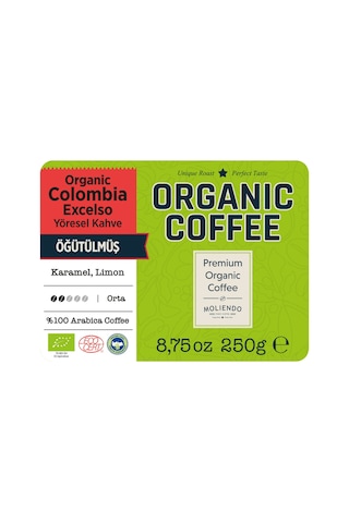 Moliendo Organic Colombia Excelso Yöresel Kahve Öğütülmüş 250 G