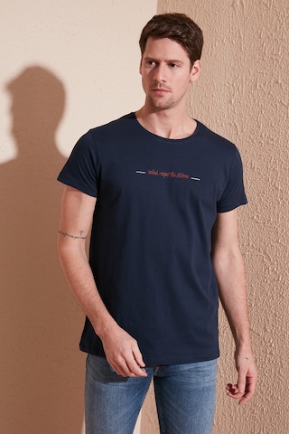 Buratti Pamuklu Slim Fit Bisiklet Yaka Erkek T Shirt 541Wind Lacivert