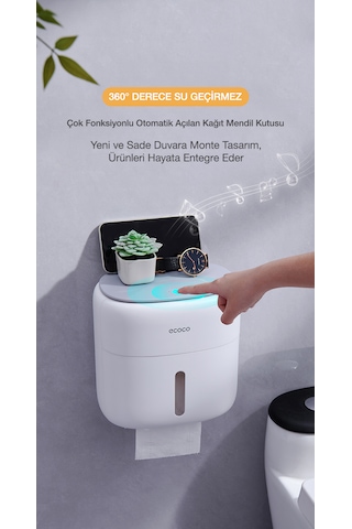 Ecoco Çekmeceli Dokunmatik Tuvalet Kağıdı Havlu Saklama Kutusu