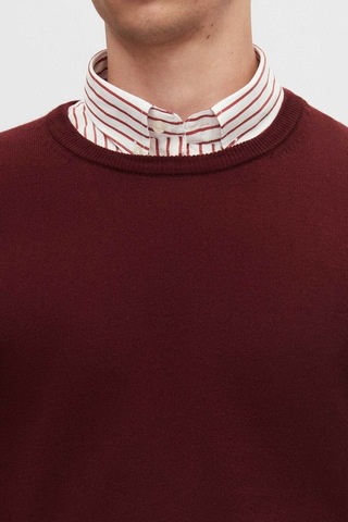 D's Damat Regular Fit Bordo Tüylenme Yapmayan Bisiklet Yaka Triko Kazak Bordo
