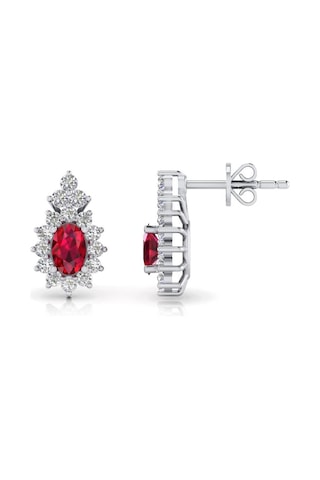 1,10 Karat Pırlantalı Yakut Küpe