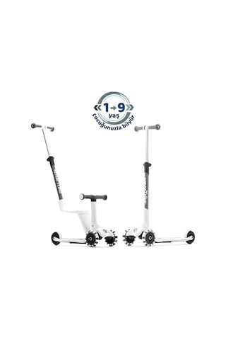 Smartrike Xtend Mini-ride 4 Aşamalı Büyüyen Oturaklı Scooter 1-9 Yaş Katlanabilir Led Tekerlekli Pearl Grey