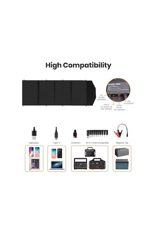 C120 Taşınabilir Güneş Paneli 120w