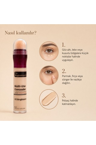 The Voguemaxima Luméa Sünger Uçlu Likit Kapatıcı 03 Brightener 8 Ml
