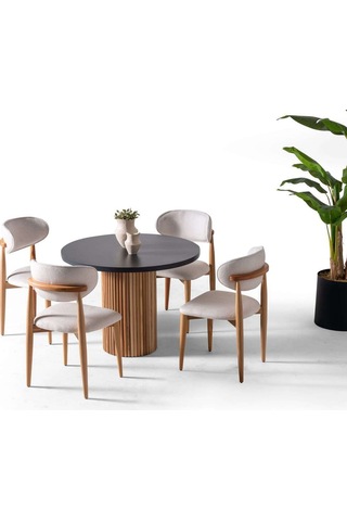Petra Modern Yemek Masası Takım 4 Sandalye Antresit
