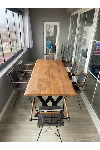 Ntconcept Doğal Ahşap Yemek Masası -60cm-120cm-h76cm