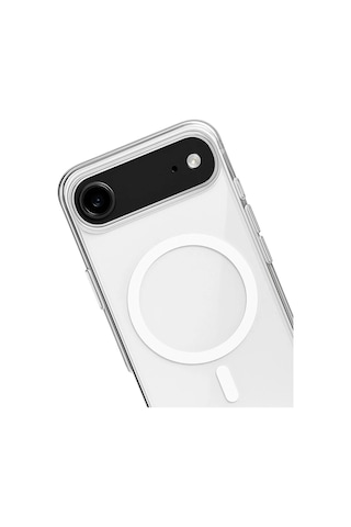Apple Uyumlu iPhone 17 Air Kılıf Magsafe Özellikli Şeffaf Silikon Kapak Şeffaf