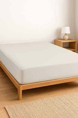 Purecomfort %100 Pamuk Ranforce Çift Kişilik Lastikli Çarşaf 160x200 Beyaz Taş
