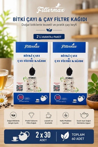 Pratik Bitki Çayı Ve Çay Filtre Kağıdı 30'lu 2'li Paket Beyaz Pratik Bitki Çayı Ve Çay Filtre Kağıdı 30'lu 2'li Paket Beyaz