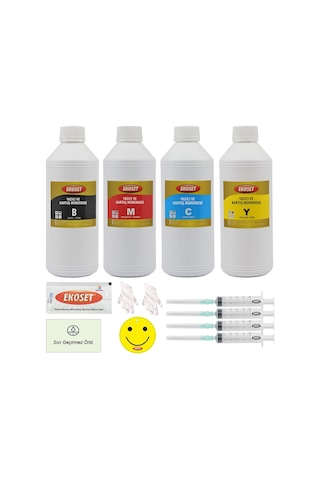 Ekoset Epson Uyumlu Mürekkep 4 Renk 4X1 L
