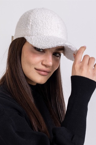 Ladycolor Şapka Peluş Ponpon Kumaş Beyaz Beyaz
