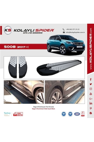 Peugeot 5008 Luxury Kapı Eşiği 4 Prç Krom 2017 ve Sonrası