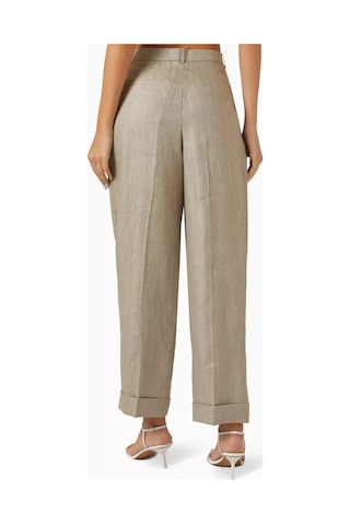 12storeez Keten Rahat Kesim Pantolon, Modern Klasik Tapered Tasarım Açık Kahverengi