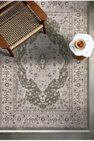 Mariesse Home Antik Serisi Vintage Modern Dokuma Salon Oturma Odası Halısı 402-yeşil