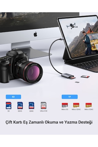 Ugreen Type-c To Sd Ve Micro Sd Kart Okuyucu Adaptör, 80888