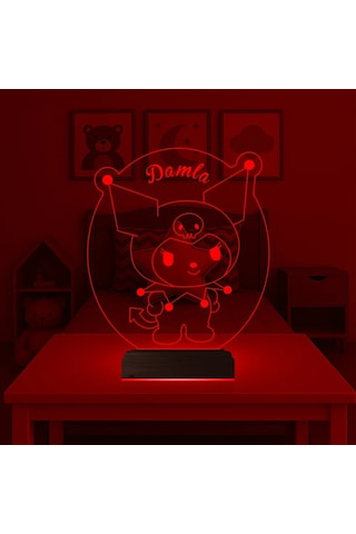 Luvivia Çocuk Odası Hediye Çizgi Film Tasarım Kişiye Özel 3d Lamba - Masa Gece Lambası Şeffaf