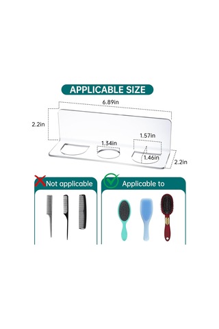 Hfambition Banyo Saç Fırçası Tutucusu - Şeffaf Akrilik Duvar Tipi Organizatör - Saç Araçları Depolama Kutusu Şeffaf