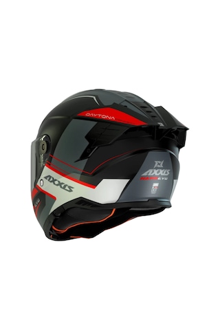 Axxis Hawk Evo Daytona B15 Mat Full Face Güneş Vizörlü Motosiklet Kaskı Kırmızı Siyah