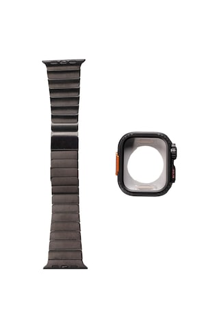Apple Uyumlu Watch Series 4/5/6/se 1.nesil 44mm Kasa Gövde Koruyucu Ve Metal Kordon 2 İn 1 Set