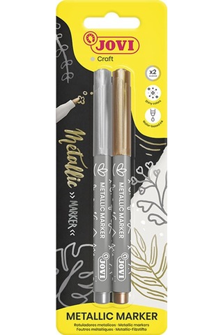 Jovı 1602m Decor Metalık Kalemi Altın Gümüş - Blister Beyaz