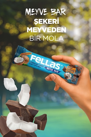 Fellas Meyve Bar - Chia ve Hindistan Cevizi 12 x 40 G
