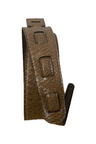 Rubber Cocoa Croco Destekli Suni Deri Gitar Askısı