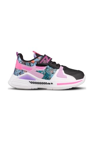 Büyük Kız Çocuk Cırtlı Siyah-mor Sneaker Siyah - Mor