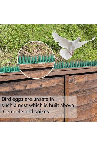 Lemestar 10 Adet 36 Cm Yeşil Plastik Kuş Engeli Tırnakları - Bahçe, Tavan, Pencere Tabanı, Balkon Uygunluklu Dayanıklı Kuş Engelleme Aracı