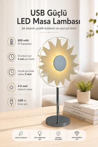 Premium Ayçiçek Kristal Elmas Masa Lambası Lw17 Dokunmatik Lamba Ev Aydınlatması