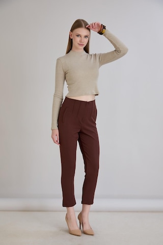 Sortie Collection Nervürlü Pantolon Kahverengi