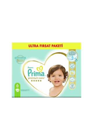 Prima Bebek Bezi Premium Care 6 Beden 13+ KG Fırsat Paketi 62 Adet
