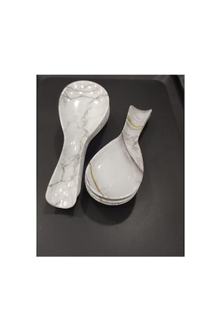 Desenli Melamin Ocak Yanı Kaşıklık - Melamin Kirli Kaşık Altlığı Kepçe, Kaşık Nihalesi 26 X 9 Cm Desenli