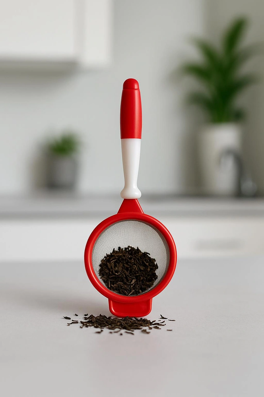 Çay Süzgeci Demlik Süzgeci Kırmızı